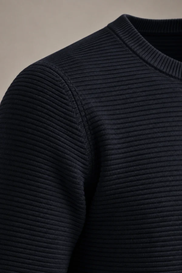 Ridge Merino Crew in Ink, construction detail