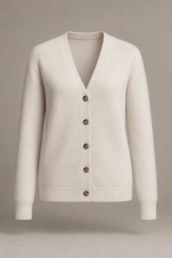 Soft Frame Cardigan in Chalk, product view
