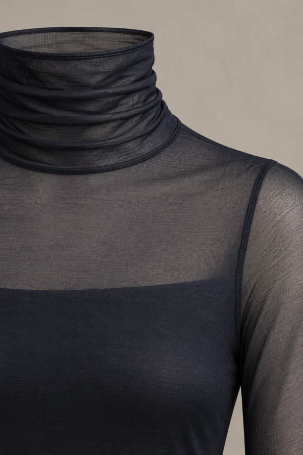 Veil Neck Top in Ink, construction detail