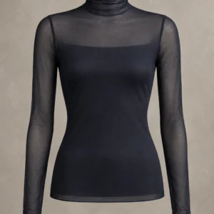 Veil Neck Top in Ink, product view
