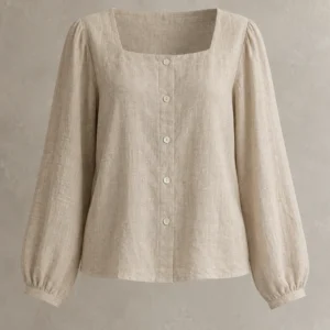Linen Field Blouse in Sand, product view