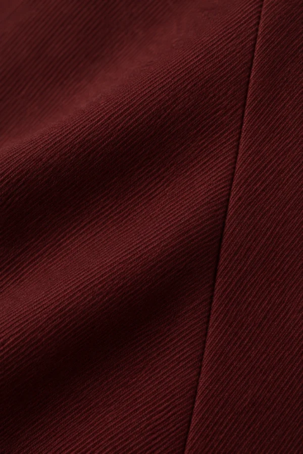 Oxblood Collar Jacket in Oxblood, material detail