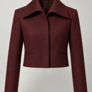 Oxblood Collar Jacket in Oxblood, product view