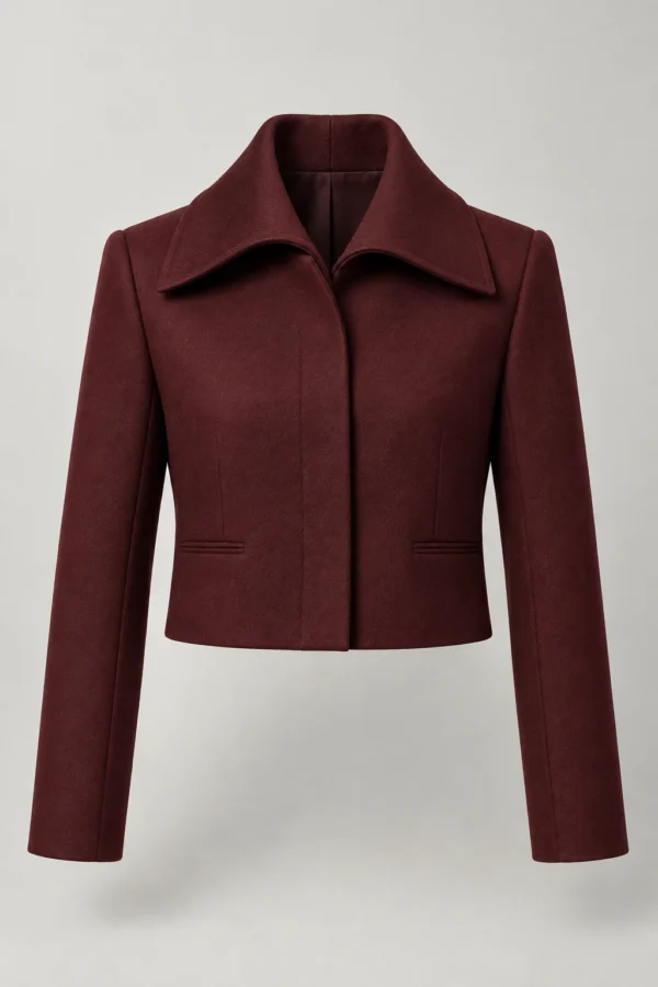 Oxblood Collar Jacket in Oxblood, product view