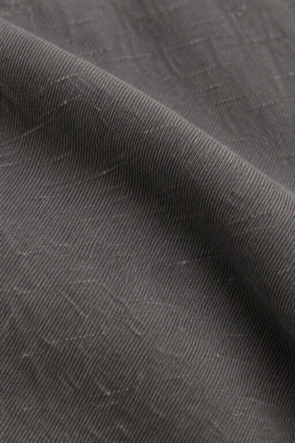 Horizon Cotton Mac in Slate, material detail