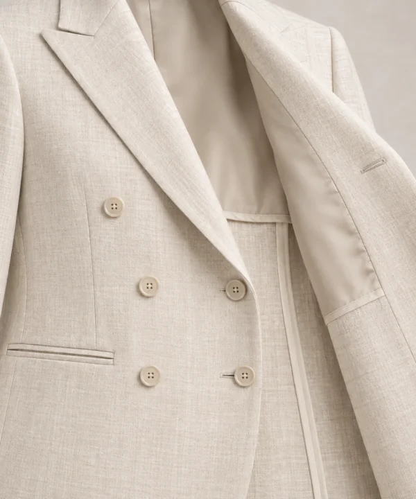 Parallel Linen Jacket in Chalk, construction detail