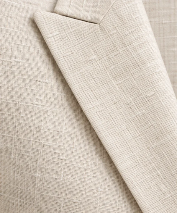 Parallel Linen Jacket in Chalk, material detail