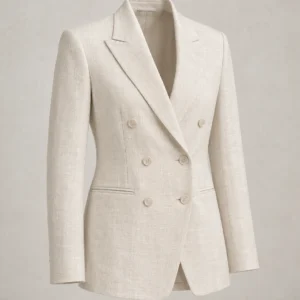 Parallel Linen Jacket in Chalk, product view
