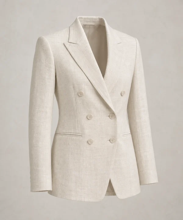 Parallel Linen Jacket in Chalk, product view